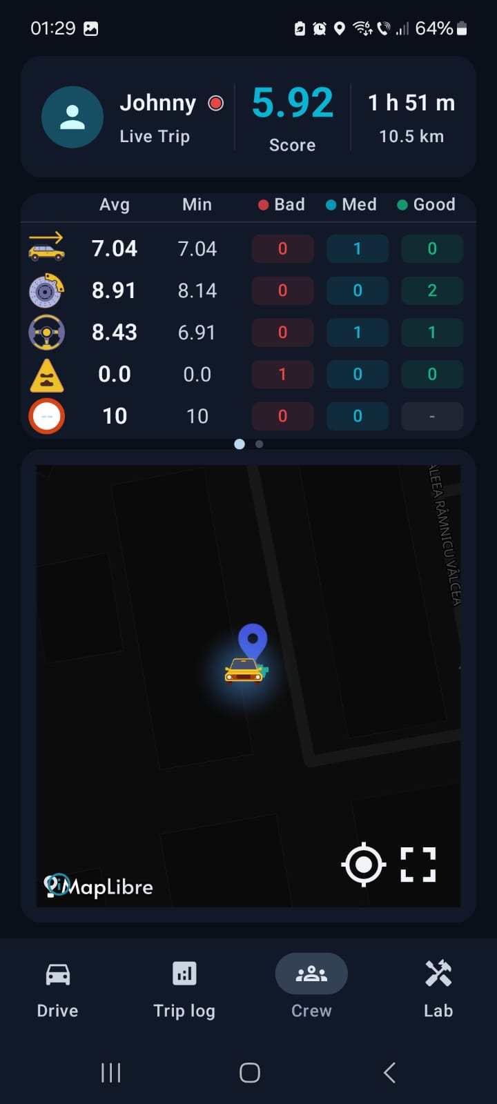 Friend live trip screen